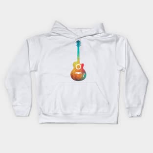 Rainbow electric guitar silhouette Kids Hoodie